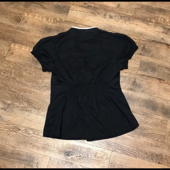 Anthropologie Odille Black & White Ruffle Blouse - Picture 5 of 6